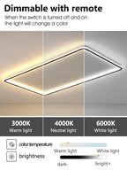 Modern LED Ceiling Lights Rectangular Smart Main Lamp Nordic Style