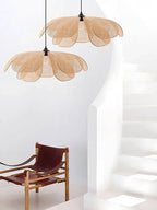 Rattan Chandelier Handmade Wabi Sabi Pendant Lights Fixtures Loft Living Room Decor