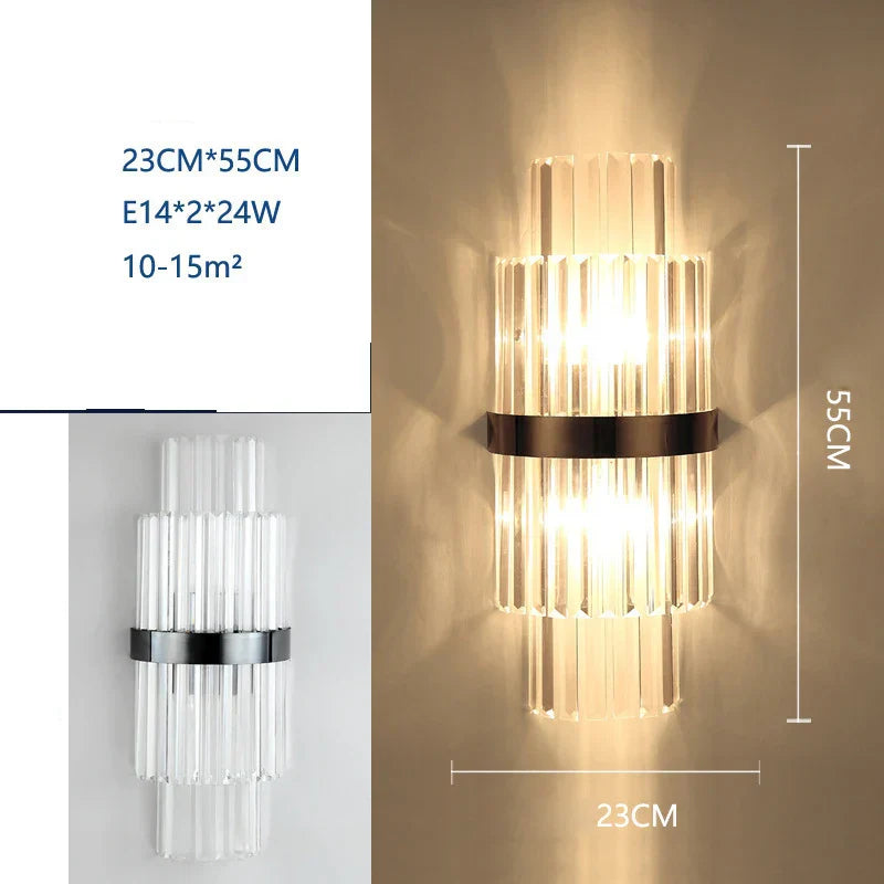 Crystal Wall Lamp: Modern Light Luxury for Living Room, Bedroom, and Corridor.