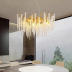 Crystal Branch Chandelier: Elegant French Style Ceiling Light for Living & Dining Room