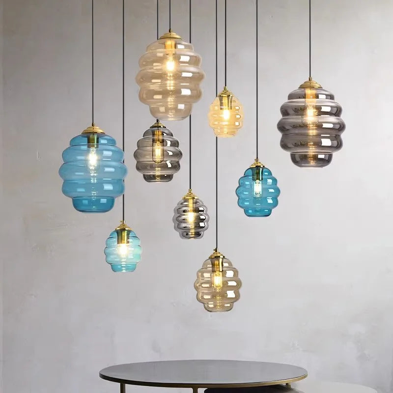 Colorful Glass Ball Pendant Light for Kitchen Dining Bar Home Decor