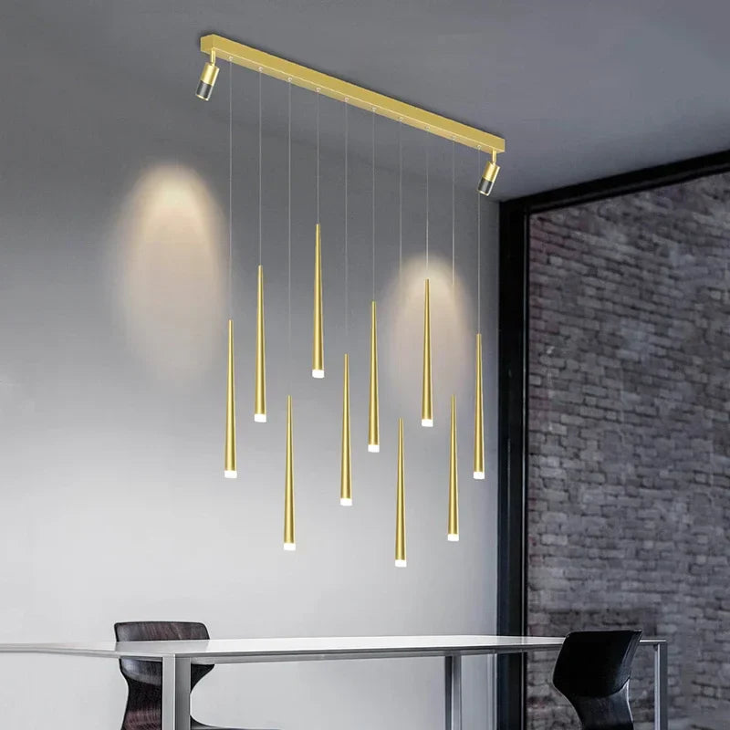 Long Strip Spotlight Pendant Lamp: Modern Chandelier for Living, Dining, Bedroom, Hall Lighting