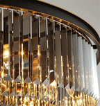 Modern Crystal Black Ceiling Light E14 LED Round Lamp for Home Dining Bedroom