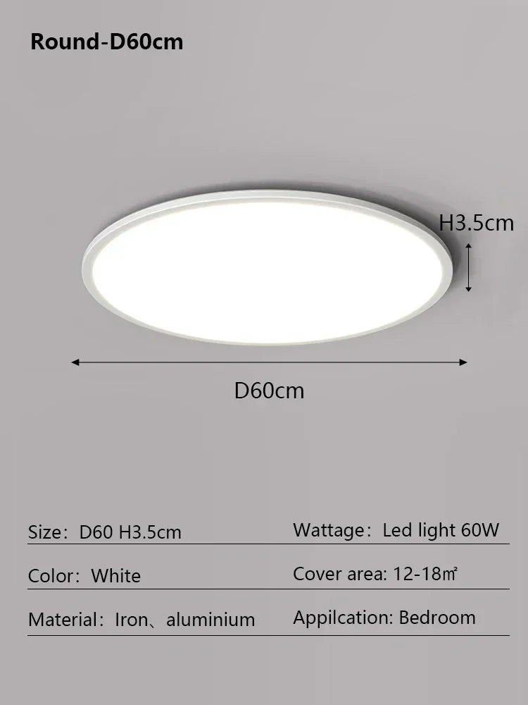 Round LED Ceiling Lamp - Modern Minimalist Dimmable Lighting Fixtures