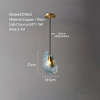 Peacock Leaf LED Ceiling Chandelier for Living Room - Modern Art Deco Blue Copper Lamp