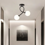 Minimalist Black Gold Glass Ceiling Light for Indoor Lighting Hallway Balcony Entryway