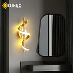 Gold Copper LED Wall Sconce for Bedroom Living Room Hallway