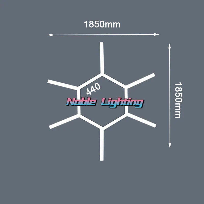 Hexagon LED Garage Ceiling Light for Auto Body Repair Workshop