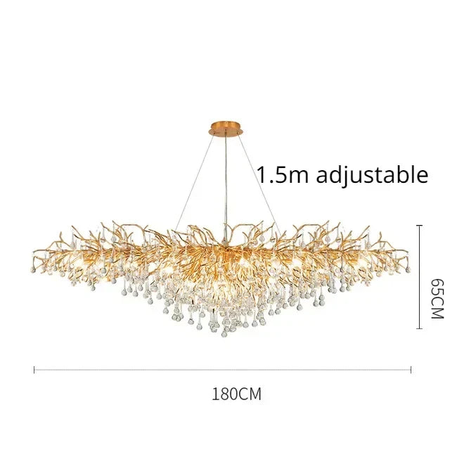 Crystal Dendritic Chandelier: Modern Luxe for Living Room, Dining Room, Bedroom, Hotel Lobby