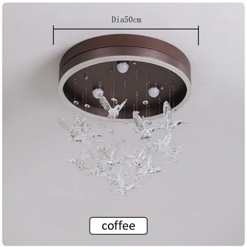 Minimalist LED Crystal Chandeliers for Bedroom Dining Study Living Children, Warm & Romantic