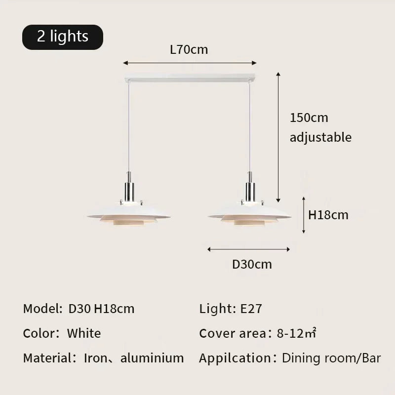 Nordic Saucer LED Chandelier: Stylish Home Decor Pendant Lighting for Dining Room, Kitchen, and Bar