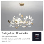 Ginkgo Leaf Chandelier: Elegant Nordic Art Luxury for Dining Room, Bedroom, Living Room
