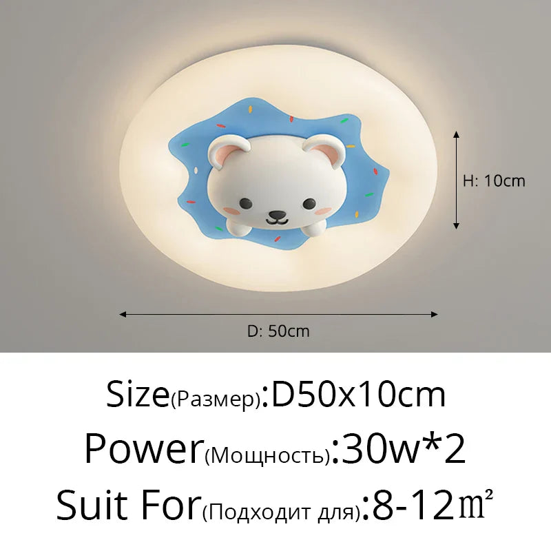 Kids Room Chandelier Remote Dimable Ceiling Lights