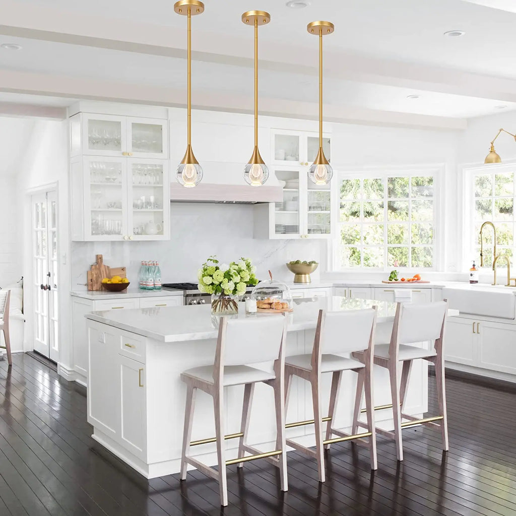 Modern Glass Ball Crystal LED Pendant Lighting for Kitchen Bedroom Home Decor