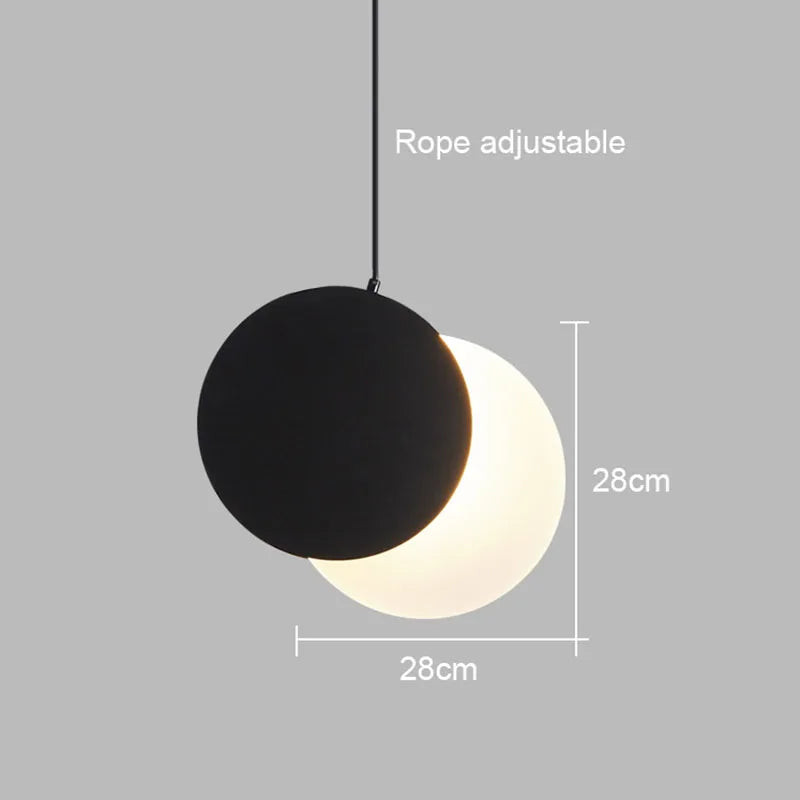Crescent Moon LED Pendant Chandelier for Modern Minimalist Decor