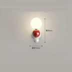 LED Wall Light Red Green White Metal Kids Room Lamp White Acrylic Ball