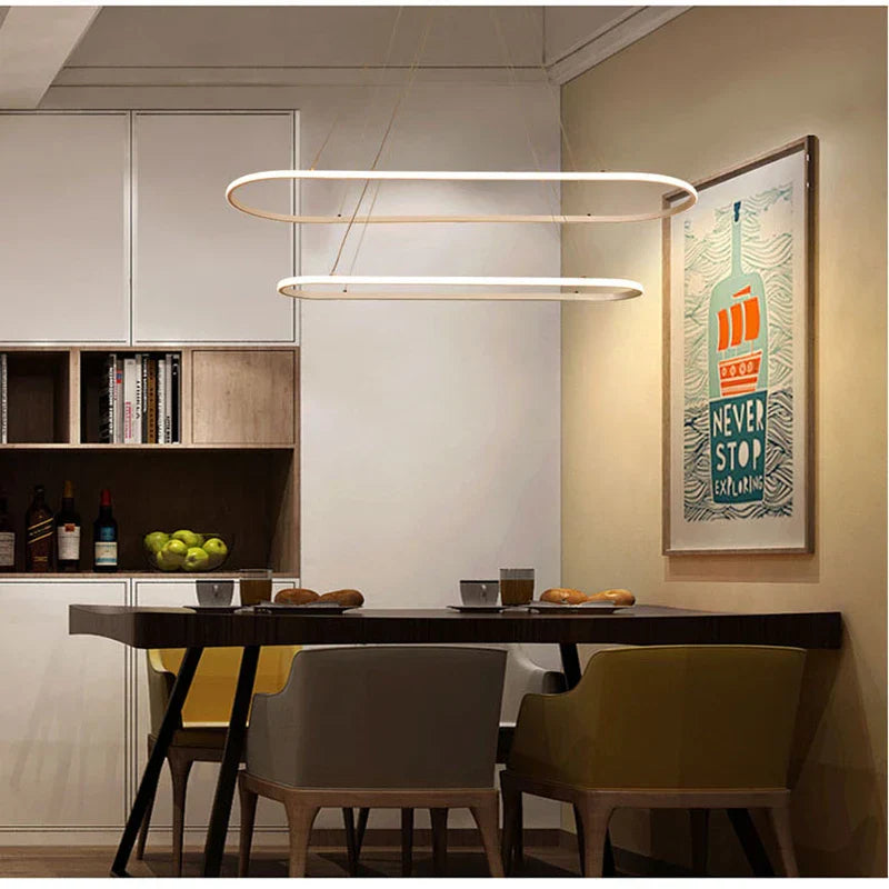 Designer Oval LED Pendant Lamp for Living, Dining, Restaurant, Bedroom Lighting