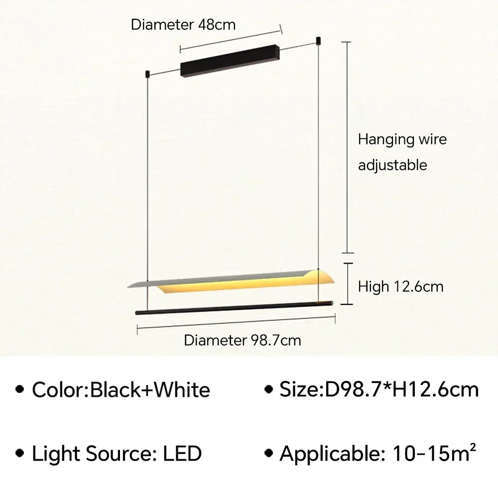 Lamina LED Pendant Light: Minimalist Design for Office, Living Room, Restaurant, Bar.