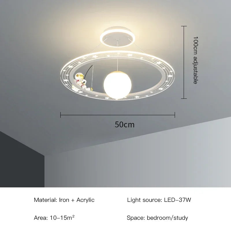 LED Chandelier for Boy's Room with Remote Control and Modern Design