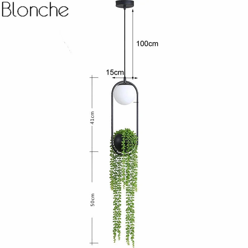 Nordic Plant Pendant Lights for Dining Room Home Decor - LED Hanging Flower Lamp