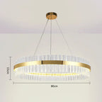 LED Crystal Pendant Light: Modern Nordic Round Chandelier with Dimmable Gold Finish