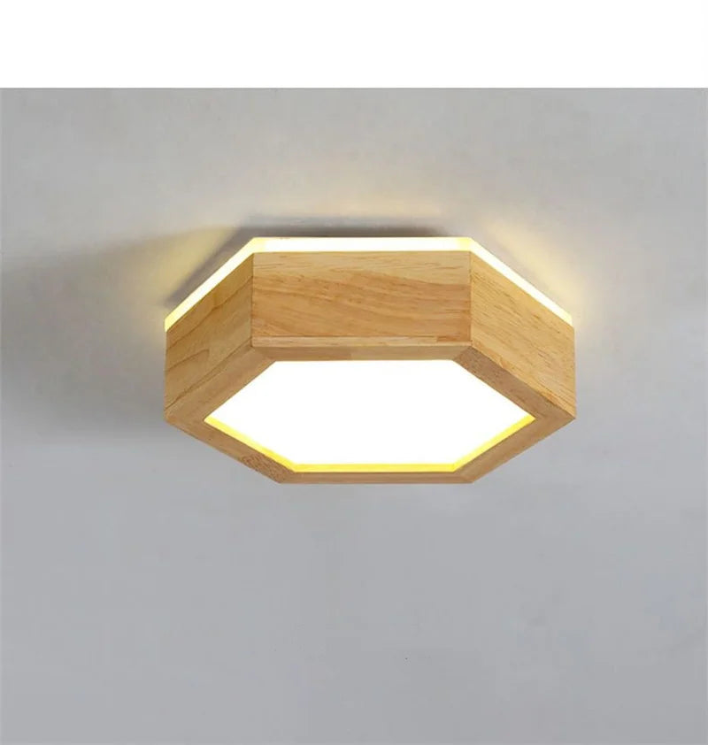 Round Wood LED Ceiling Lights for Modern Home Decor