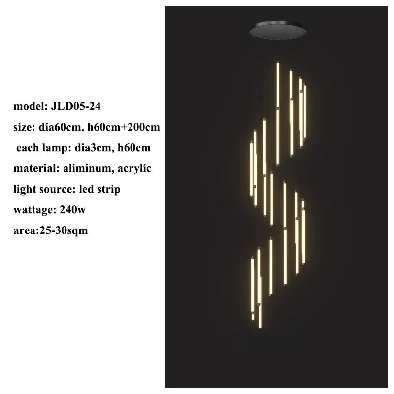 Nordic Black LED Dimmable Pendant Lights Modern Luxury Suspend Luminarias