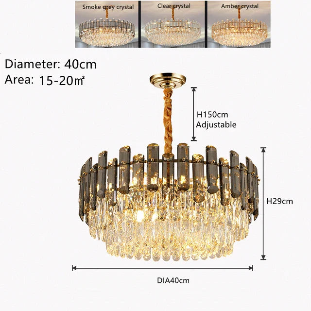 K9 Crystal Modern Ceiling Chandelier for Living Room Lighting Fixture