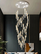 Crystal Ceiling Chandelier: Modern Nordic Design, Long Staircase Pendant Lamp