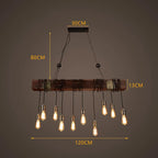 Retro Wood E27 LED Ceiling Chandelier: Antique Industrial Bar Pendant Lights for Vintage Ambiance