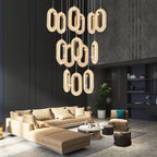 LED Chandeliers: Luxury Staircase Pendant Lamps, Long Hanging Gold Fixture
