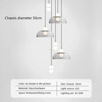 Nordic Glass Pendant Light LED Multihead Smoke Grey Hanging Lamp