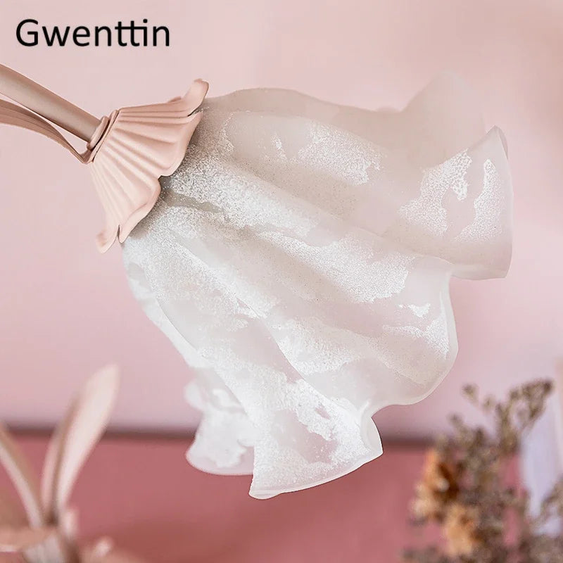 Pink Flower LED Table Lamp - Modern Princess Girl Bedroom Decor