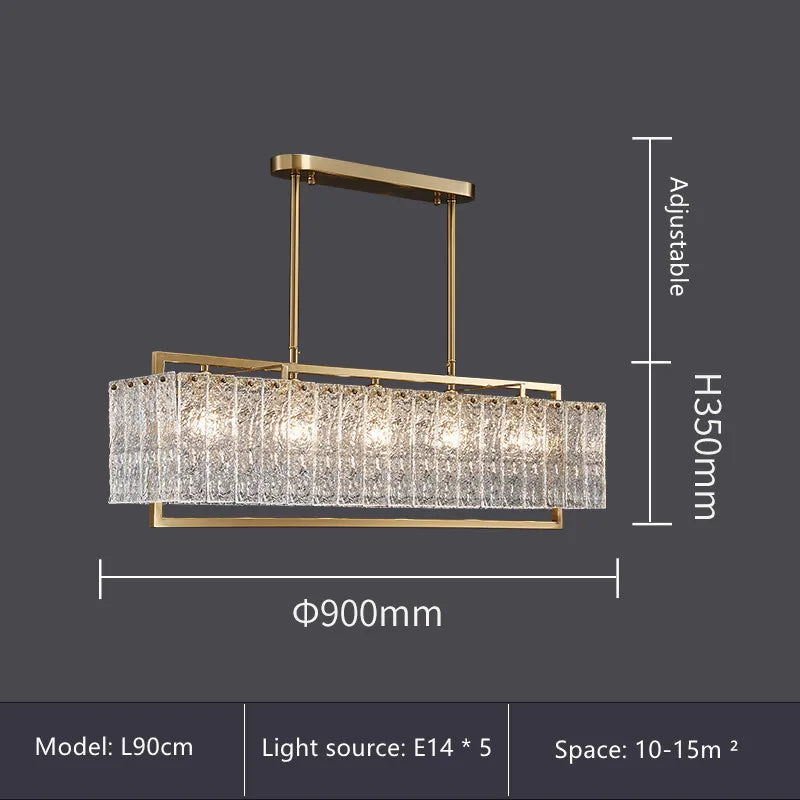 Luxury Water Ripple Glass Chandelier - LED Lighting Fixture for Home Decor