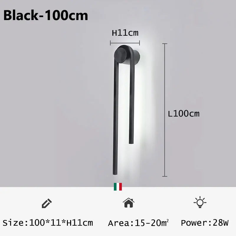 U-Shaped Wall Lamp: Industrial Black Gold Lighting for Home Decor