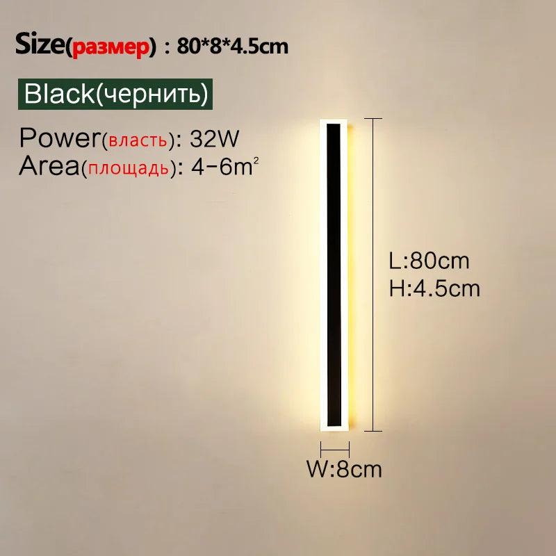Minimalist Wall Lamp Strip Light for Outdoor Garden Decor
