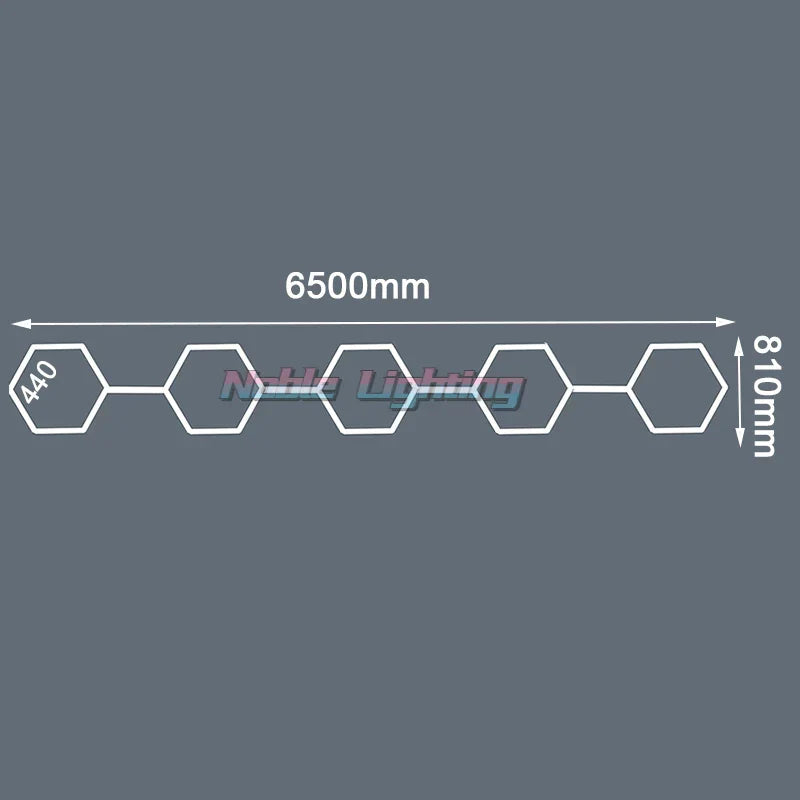 Hexagon LED Garage Ceiling Light for Auto Body Repair Workshop