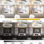 Wood Ceiling Fan Light with Remote Control & Dimmable LED - Modern Low Profile