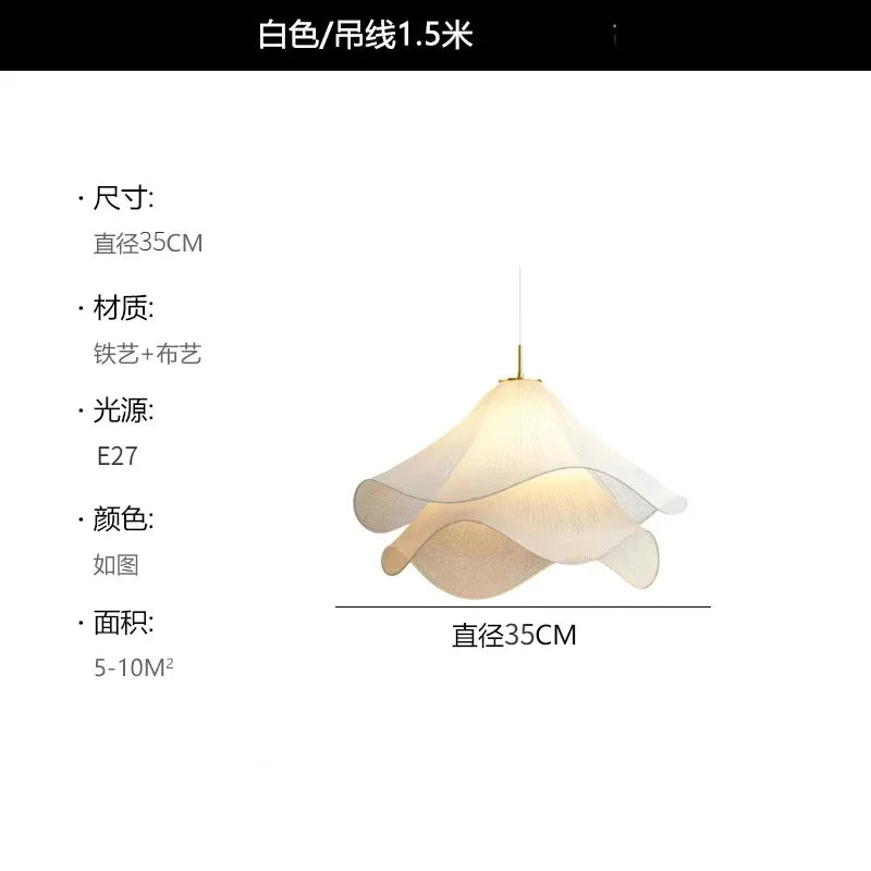 Fabric Pendant LED Light: Nordic Designer Hanging Lamp for Bedroom Decor