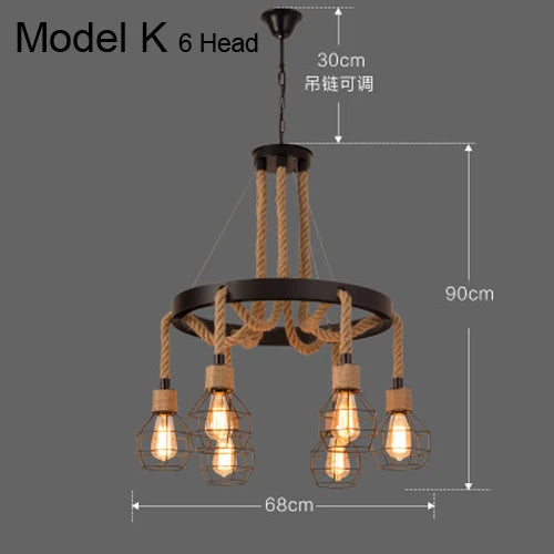Industrial Rustic Pendant Lights Indoor Lamp for Living Dining Room Home Décor