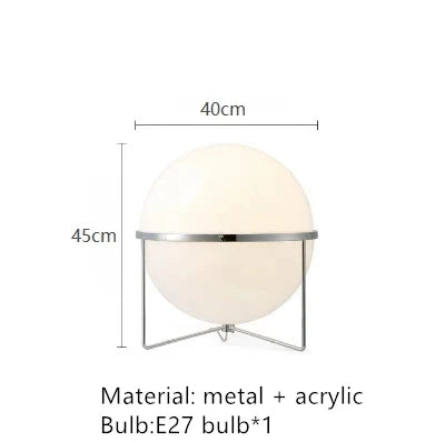 Nordic Personality Acrylic Ball Table Lamp Cream White LED Indoor Light