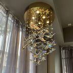 Crystal Staircase Chandelier: Luxury LED Hanging Lamps for Modern Living Room