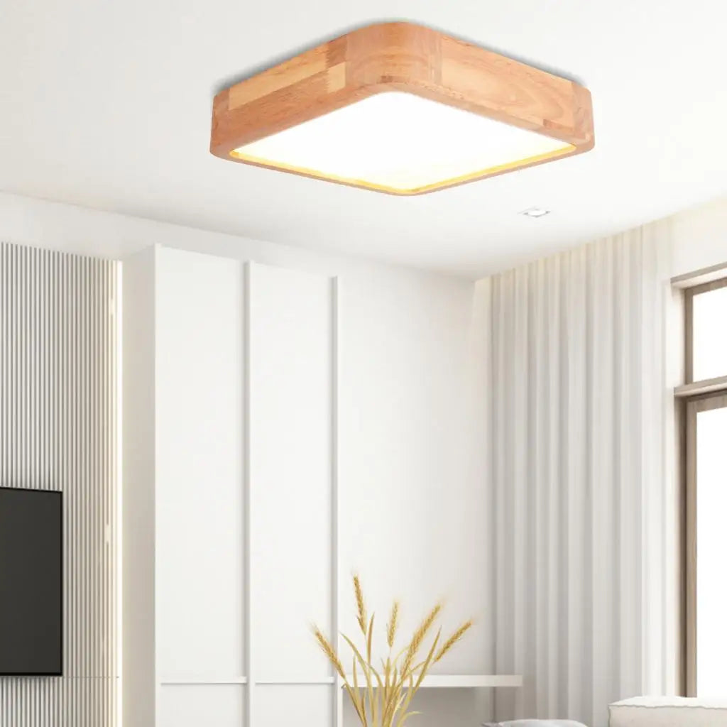 Wooden LED Ceiling Light Modern Nordic Lamp Home Decor Surface Mounted Light