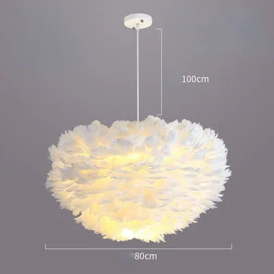 Nordic Feather Pendant Light LED Lamp for Living Room, Bedroom, Dining, Children's