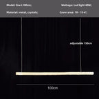 Crystals Pendant Lights: Modern Dimmable Chandelier for Luxury Living Room, Dining, Bedroom