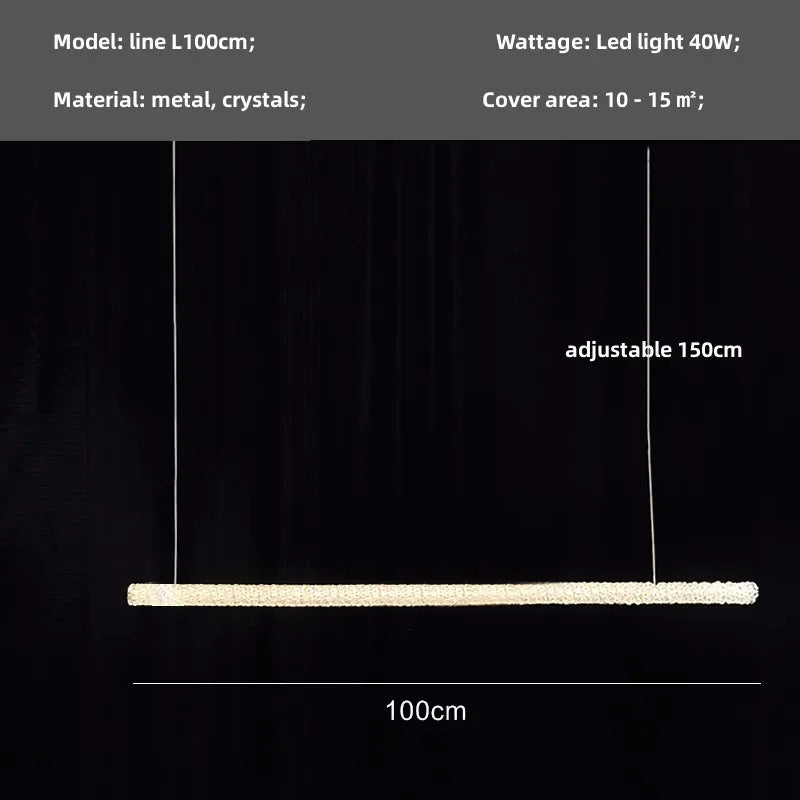 Crystals Pendant Lights: Modern Dimmable Chandelier for Luxury Living Room, Dining, Bedroom