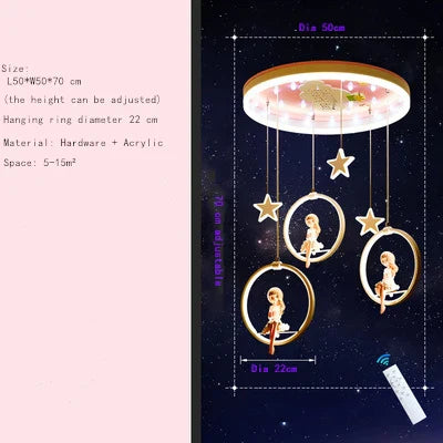 Cartoon Princess Chandelier: Modern Kids Room Decor