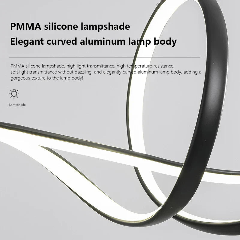 Minimalist LED Chandelier for Dining Room with Long Strip Design