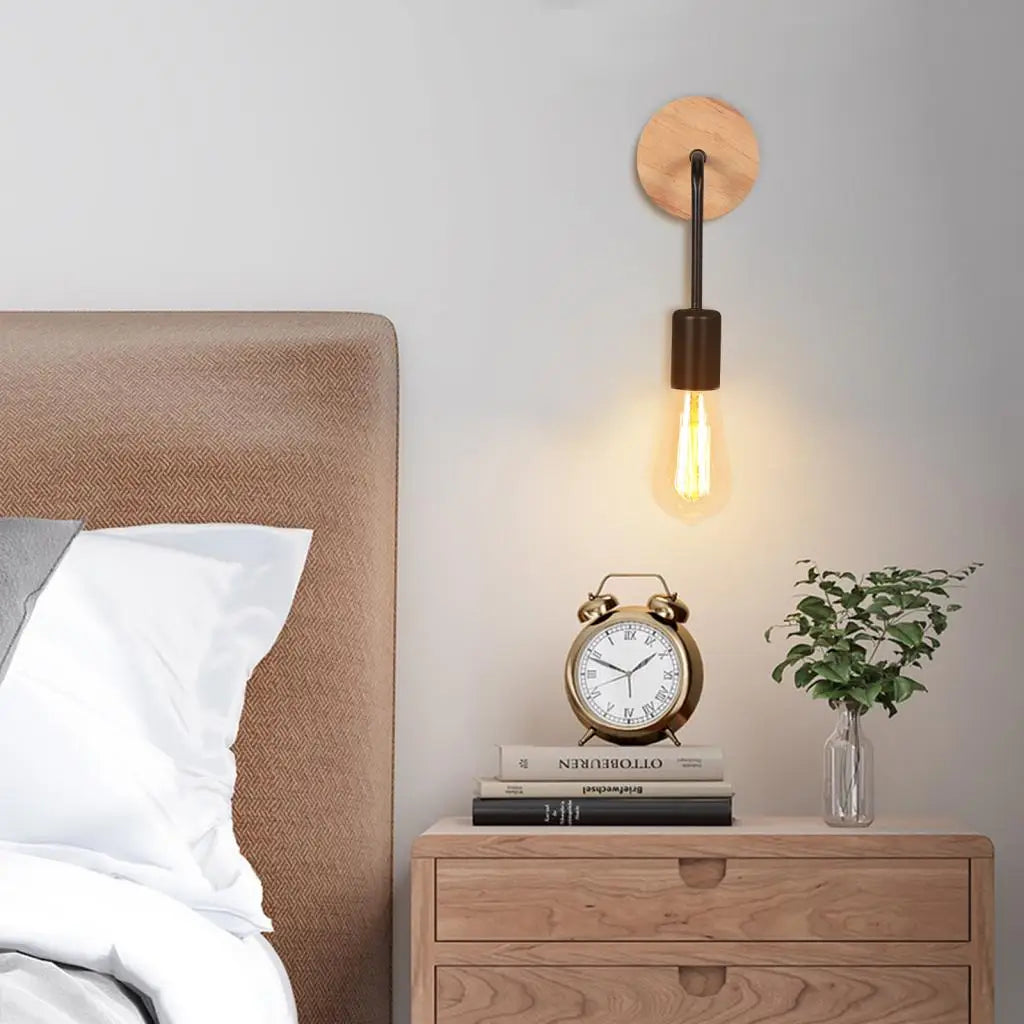 Wooden Wall Lights Nordic Wall Lamps Modern Wall Sconce for Bedroom Bedside Lamp