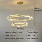 Crystal Chandeliers: Modern Luxury LED Lighting Fixture for Living, Dining, and Bedroom